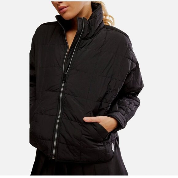 Free People Movement Pippa Packable Puffer Jacket Black Quilted Lightweight City - Picture 1 of 16